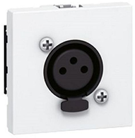 Legrand 078755 Mosaic XLR Prise, 3 Pôles Femelle, 2 Modules pour Liaison Stéréo de Tout Périphérique, Blanc