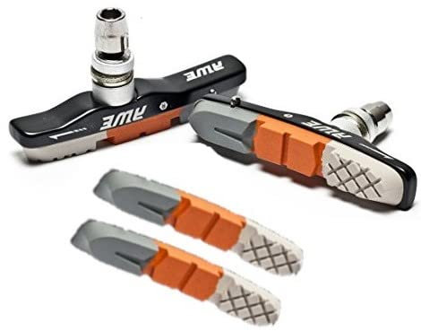 AWE® Triple Contour Alloy V Brake Pads with FREE Spare Pads worth £9.99* Grey/Orange/White 72mm