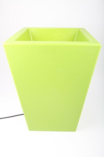 point-garden Beleuchteter Blumentopf aus Kunststoff, Pflanzkübel grün