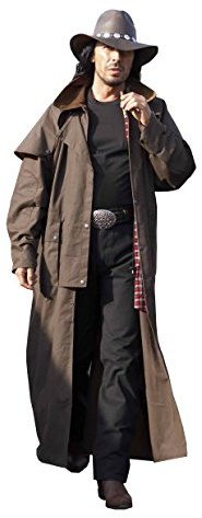 STARS & STRIPES Western Duster Trail svart – Westernwear-Shop edition västerländska kläder utomhus kläder herr fritidsjacka utomhusjacka västerndusterjacka herr Duster svart (brun, 2XL), BRUN, XXL