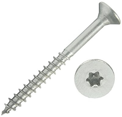 500 Stück Edelstahl-Schrauben 6x60 mm Teilgewinde Torx - Spanplattenschrauben mit Senkkopf - Holzschrauben/Holzbauschrauben - Werkstoff A2 VA V2A - Edelstahlschrauben/Universalschrauben TX25