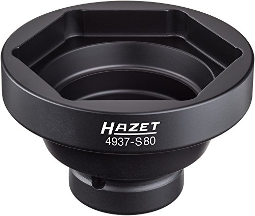 Hazet NKW Achsmutter-Steckschlüssel (Vierkant 20 mm (3/4 Zoll), Außen-Sechskant Profil 80 mm) 4937-S80, brüniert