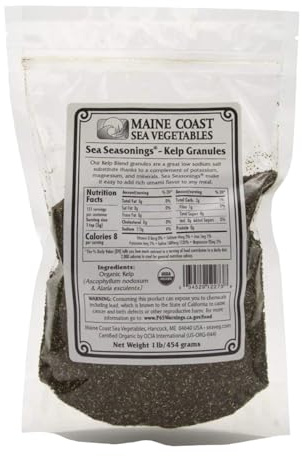 Maine Coast Sea Vegetables Kelp Granules Blend | Organic Seaweed Seasoning | Sustainably Harvested | Low Sodium Salt Alternative | Rich in Iodine| Ideal for Soups, Salad | 1 lb (Pack of 1)