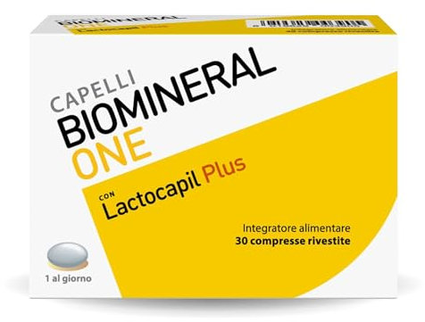 Biomineral One Capelli Più Forti, Valuminosi e Spessi, 30 Compresse, Integratore per Capelli a Base di Lactocapil Plus con Biotina, Vitamina D, Acido Linoleico e Taurina