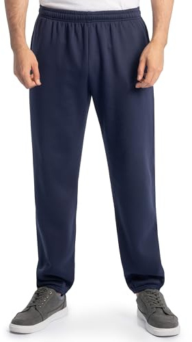 Fruit of the Loom Men's Eversoft Fleece Sweatpants Track Pants, Elastic Bottom Navy, L