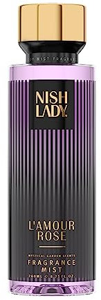 Nishlady Body Mist – Fragrance Mist – Spray per il corpo (L'Amour Rose, 260 ml)