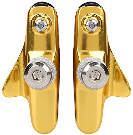 RiToEasysports Fahrradbremsbelag, 1 Paar Rennrad Faltradteile Bremsschuhe Bremsbeläge Zubehörteile (Gold)