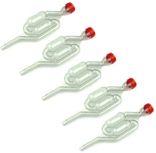 Gärröhrchen ohne Dichtgummi 5er Pack Gärspund Zubehör für Gäreimer, Weinballons, Gärfässer Bier Brauen Wein machen