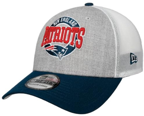 New Era England Patriots Trucker Cap Basecap Baseballcap Truckercap Meshcap Fullcap Damen/Herren - Hinten geschlossen, mit Schirm, Schirm