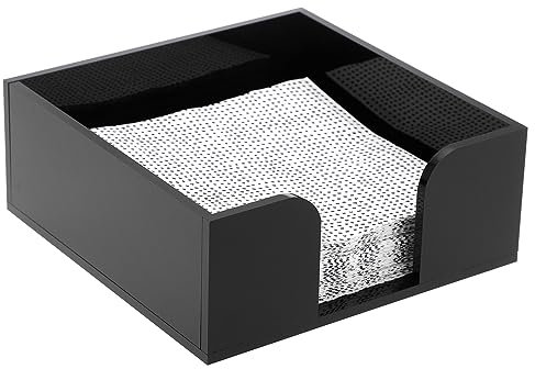 Sumnacon Quadratischer Serviettenhalter aus Acryl – Moderner, Schwarzer Cocktail-Serviettenhalter für Tisch, Arbeitsplatte, Küche, Picknick, Hochzeit