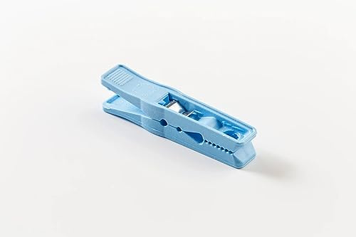 Plasti-Flex Clothes Pins – Heavy-Duty Plastic Clothes Pins – Clothespins for Hanging Clothes, Drying, Clipping – Laundry Clips for Drying Clothes with Pinch Mechanism - Light Blue, 12 Packs