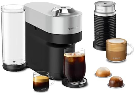 Nespresso De'Longhi Vertuo Pop+ Deluxe with Aeroccino, Silver