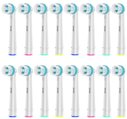 16 Recambios Cepillos Ortho Care, Compatibles con los Cepillo Electrico Oral B, Para una Limpieza Precisa Alrededor de los Aparatos de Ortodoncia.
