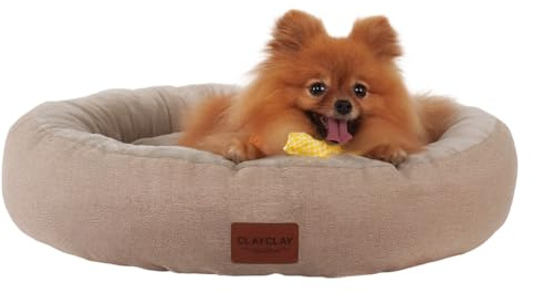 CLAYCLAY Cozy Round Cat Bed – Soft, Comfortable Cushion for Cats & Kittens – Non-Slip, Machine Washable, Plush Sleep Bed for Cats, Ideal for Resting & Napping up to 30lbs