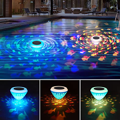 xudengw Poolbeleuchtung Solar LED 6 Farbwechse Wasserdichtes Pool Lichter Teich Außen Garten Deko pool zubehör (1pcs)