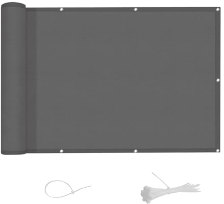 LOVE STORY Brise Vue Balcon 100x500cm Protection UV Opaque,Imperméable, Résistant au Vent avec Trous et Serre Câbles pour Terrasse, Jardin, Exterieur -Anthracite foncé