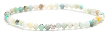 Kim Johanson® Damen Perlenarmband mit echten Natursteinen und 925 Silber Perle I Naturstein Armband mit 4mm Edelstein Perlen I Elastisches Kugelarmband I Wasserfest