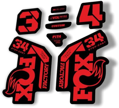Autocollant de rechange pour fourche Fox 34 2023 Step Cast Series Rouge (mat)