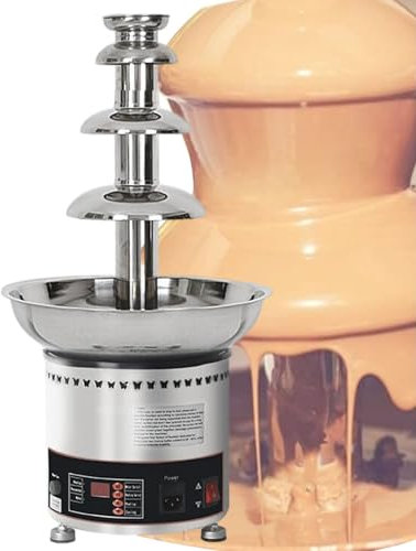 Macchina Per Fontana Di Fonduta Di Cioccolato Elettrica, Cascata Di Fusione A Immersione Grande Fontana Di Cioccolato, Fontana Di Fonduta Di Riscaldamento In Acciaio Inossidabile,4tiers