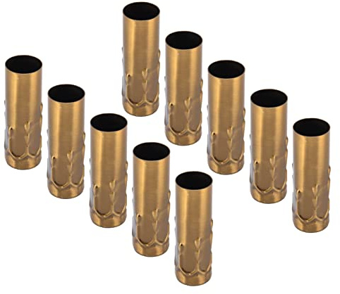 Ausla Kronleuchter Kerzenhülse Kerzen Tropfhülsen 10 Stück 80mm x 25mm Eisen Kerzenabdeckungen Röhren Hülsen für Leuchten Kronleuchter Wandleuchten Lampen Pendelleuchten Ersatz (Goldbronze)