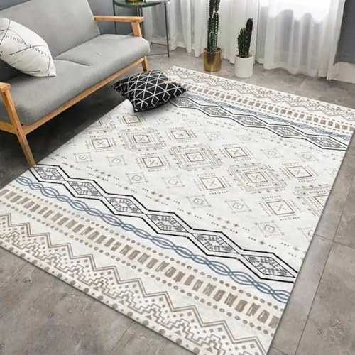 Tappeto per soggiorno, ultra morbido, antiscivolo, marocchino, lavabile, tappeto boho per camera da letto, tappeto antiscivolo a pelo corto, resistente alle macchie,240*300 cm (95×118 pollici)