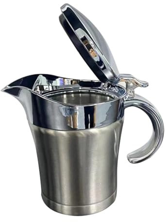 Opilroyn Insulated Gravy Boat - Metal Covered Sauce Bowl | Portable Double Layer Juice Sauce Pot, Dining Table Accessories for Home Kitchen