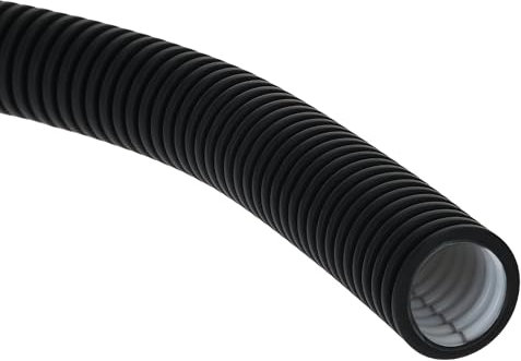 Kalitec - Tubo eléctrico ondulado (10 m, 320 N, NW 20, AD 20,0 mm ID 14,1 mm, negro, ignífugo, resistente a golpes y presión) | Interior, exterior, tendido en tierra