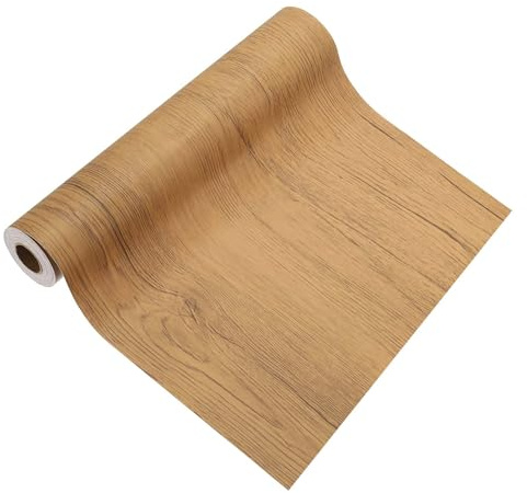 PATIKIL Rotolo Nastro per Riparazioni Effetto Legno 30cm x 10m, Pellicola Adesiva Legno Riparazione Autoadesivo con Texture Realistico per Mobili Armadi Pavimenti e Pareti, Teak Giallo