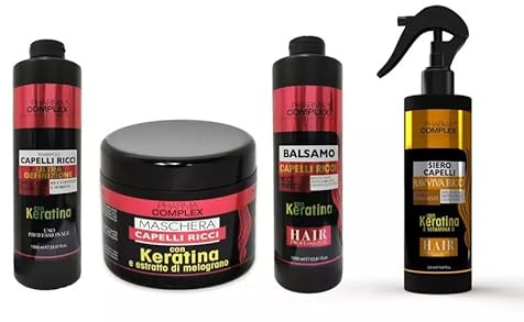 Pharma Complex Set Completo per Capelli Ricci - Shampoo + Balsamo + Maschera + Siero