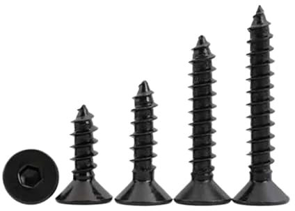 NKCVEZBW Compatible With M4 Allen Screws Inner Hexagon Screw Countersunk Bolt Self-attack Bolts 304 Stainless Steel Plated Black Color Thread Nails(M4x25mm (20pcs))