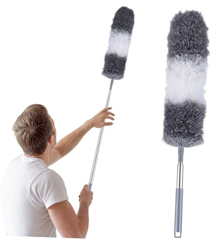 ULTECHNOVO Plumero de Microfibra Flexible y Extensible para Ventiladores y Eliminación de Polvo para Limpieza Seco y Húmedo