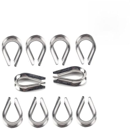 M1.5-10 Cuello de cuerda de alambre de acero inoxidable 304 de acero inoxidable, anillo del corazón, anillo de triángulo de anillo protector, collar tubular para barco, yate, autocaravana(10 pieces-M8