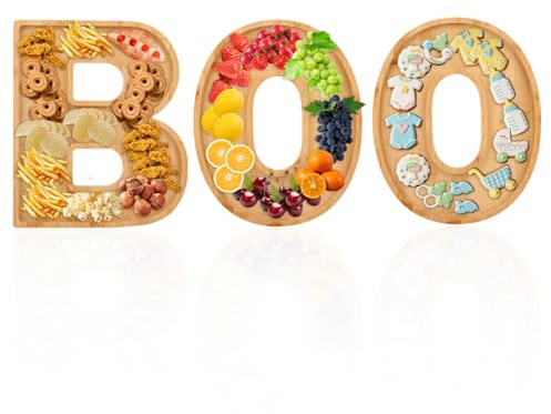 3pcs Plateaux de Charcuterie d'Halloween, Profondeur 1,5 cm Plateau à Fromages Plateau Service pour Collations Ustensiles de Cuisine pour la Cuisine les Bonbons et les Biscuits