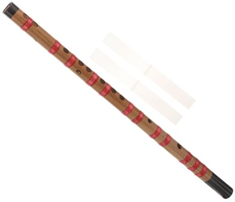 Kisangel Lange Bambusflöte Traditionelles Musikinstrument für Anfänger Robust und Praktisch Einfach zu Spielen Dekorativ und Nützlich