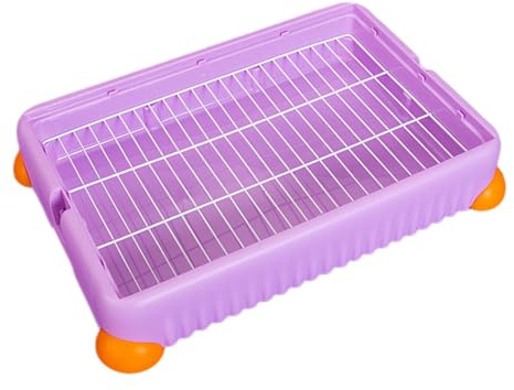 Ronyme Toilettes pour Lapins, Bac d'angle pour Rongeurs, Solution de Propreté, L, Violet