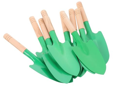 SEWACC Lot de 10 Bêches de Jardin en Métal Manche en Bois Outil de Jardinage Multifonction pour Planter Désherber et Rempoter Accessoires Pratiques pour Jardin Parc et Bureau
