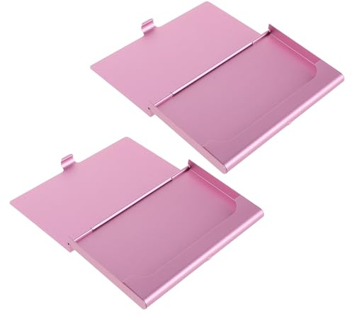 OSALADI 2piezas Porta Tarjetas de Visita Portátil Estuche para Tarjetas de Visita Aleación de Aluminio Organizador de Identificación para Oficina Viajes de Negocios