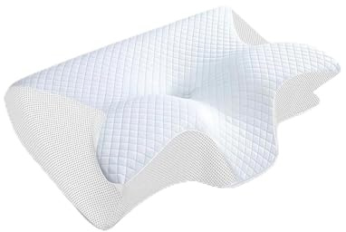 Ergo Z Pillow 2-in-1 Ergonomic Memory Foam Pillow, Neck Support, Side Sleeper Pillow with Butterfly Contour Design, Zero Pressure Cervical Support Pillow for Back and Stomach Sleepers