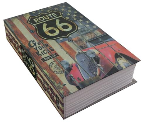 KBIBCK Buchtresor mit Zahlenschloss, Buchtresor mit Schlüssel, Buchsafe Tresor, Buch Safe für Büro Hause, Ablagebuch Safe Aufbewahrungsbox für Geld, Schmuck, Dokumente,Wertsachen (American Dream Stil)