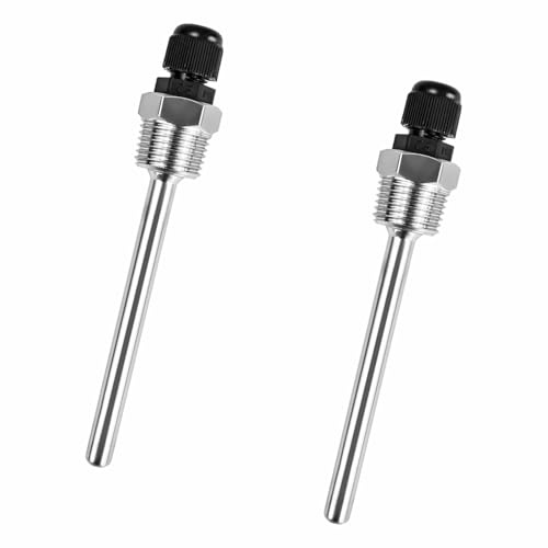 Lot de 2 Thermowell Thermowell en Acier Inoxydable 304 Tube de Protection pour Capteur de Température pour Puits Thermométrique