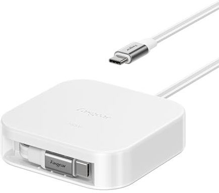 Fasgear Cavo di alimentazione USB C a USB-C da 240 W, 2 m, tipo C, 5 A, PD/PPS, con trasferimento dati da 480 Mbit/s, per i-Phone 17 Pro, Galaxy S26+ S25+, MSI Titan 18 Pro Ryzen Edition 2024 (bianco)