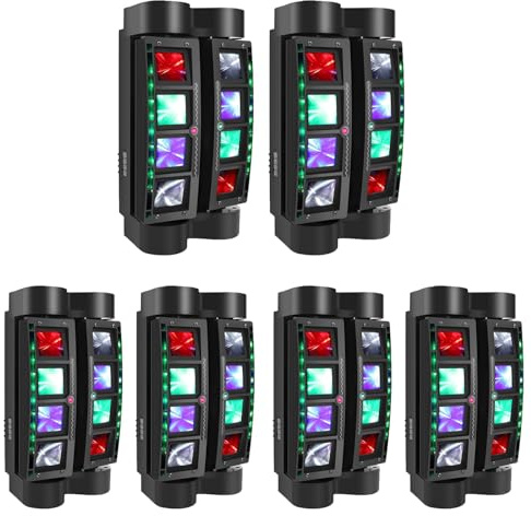 Luci da discoteca mobili, 8x3W luci DMX con effetti luce Magic Beam, supportano l'attivazione sonora, luci DJ LED RGBW per palco per feste, spettacoli, concerti e locali 6