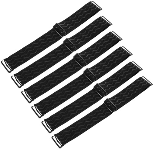 Bremorou 6pcs Adjustable Elastic Wig Band with Non-Slip Silicone Strip Removable