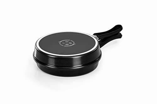 Barazzoni Girafrittata in Alluminio Antiaderente, ø20cm, H 7.5cm. Made in Italy, Nero, 20 cm