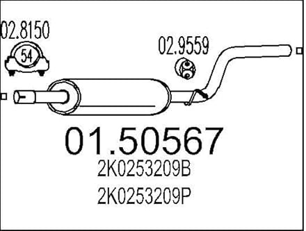 MTS Company 01.50567 Middle Silencer