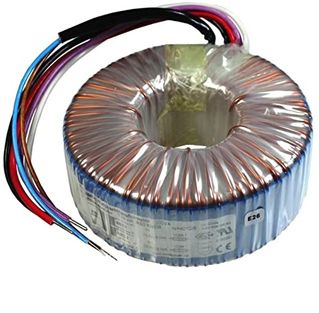 Lumonic transformador toroidal 200VA 2x24V para sistemas de audio, industriales, halógenos y de vía - tensión de entrada 230V - tensión secundaria 48V - modelo RTO-826040