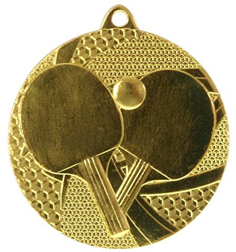 pokalspezialist 10 Stück Medaille Tischtennis Tischtennis-Medaillen rund 50mm, 3mm stark, Stahl