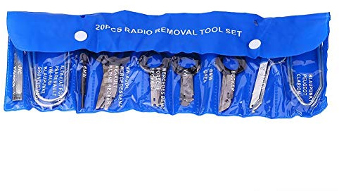 Qiilu 20pcs Car Radio Audio Removal Install Key Kit Stereo Dash CD Player Removal Tool Set