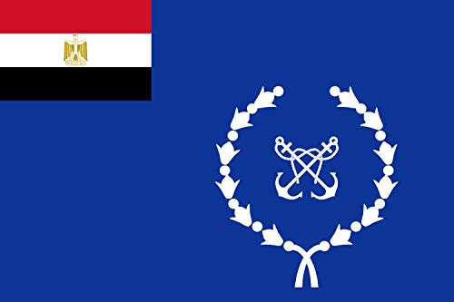 magFlags Drapeau Large Egyptian Navy | Naval Flag of Egypt, Based on Image Flag of Egypt | Drapeau Paysage | 1.35m² | 90x150cm
