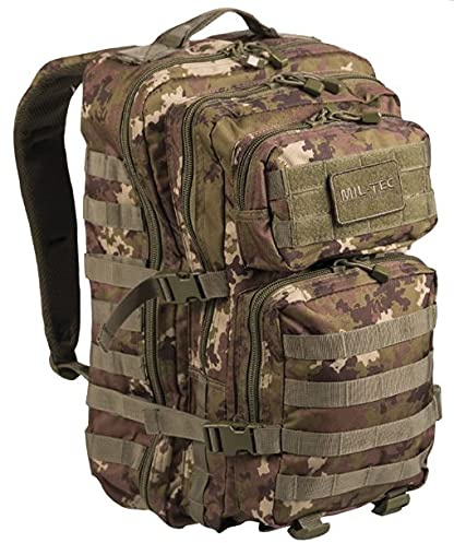 Zaino Mil Tec tattico Assalto Alpinismo Militare da Montagna Trekking Caccia MTB Molle Blu Nero Mimetico in 20 36 Litri Zainetto Uomo Donna da Viaggio Escursionismo (vegetato, 35 Litri)